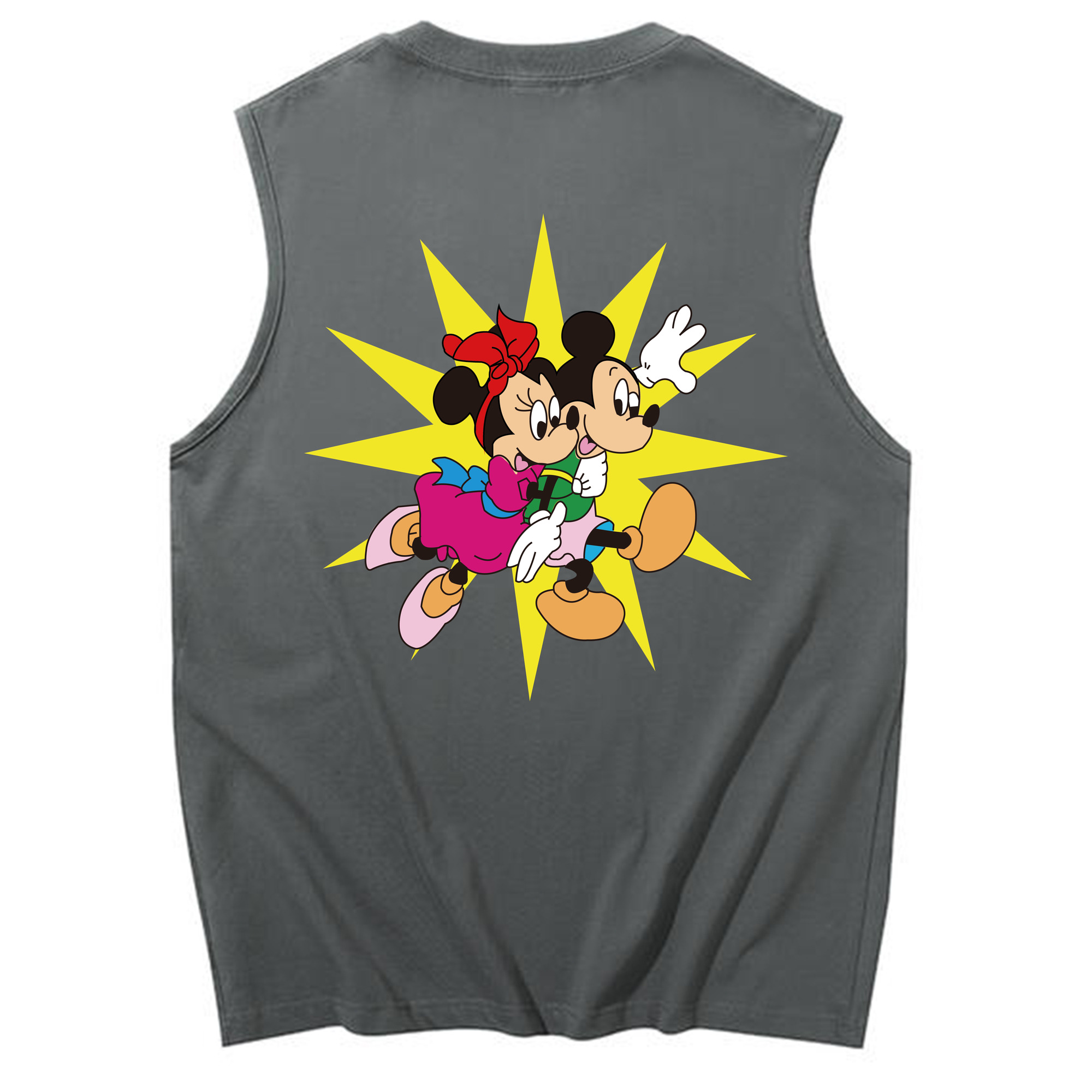 ミッキーマウス Mickey Mouse コットン100％タンクトップ（背面プリント）